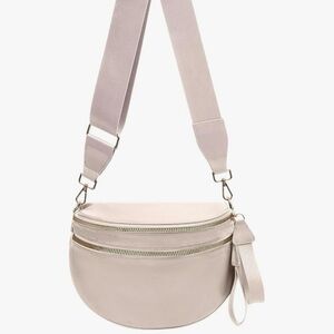 Women’s Neutral Beige Crossbody Bag with Adjustable Strap